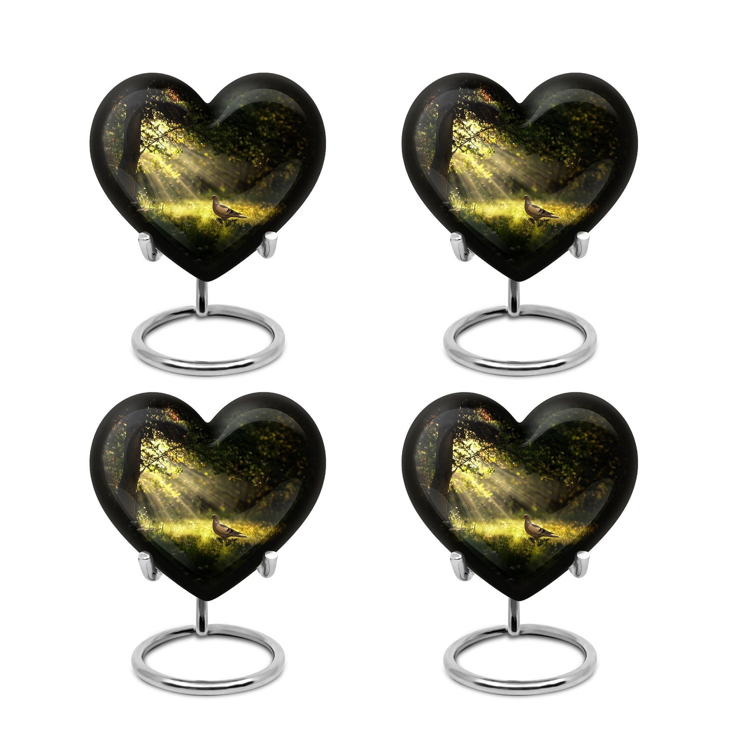 Dove Urn, heart-shaped for human ashes.