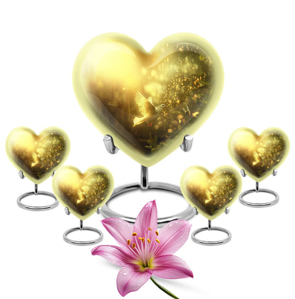 Dove Urn, heart-shaped large urn for adult ashes