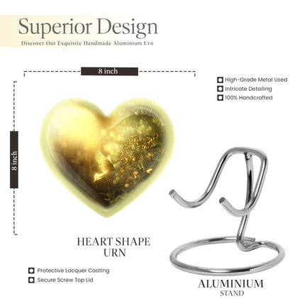 Dove Urn, heart-shaped large urn for adult ashes