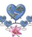 Dove-themed heart urn for adult female ashes
