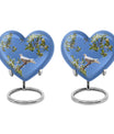 Dove-themed heart urn for adult female ashes