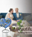 Dove-themed heart urn for adult female ashes