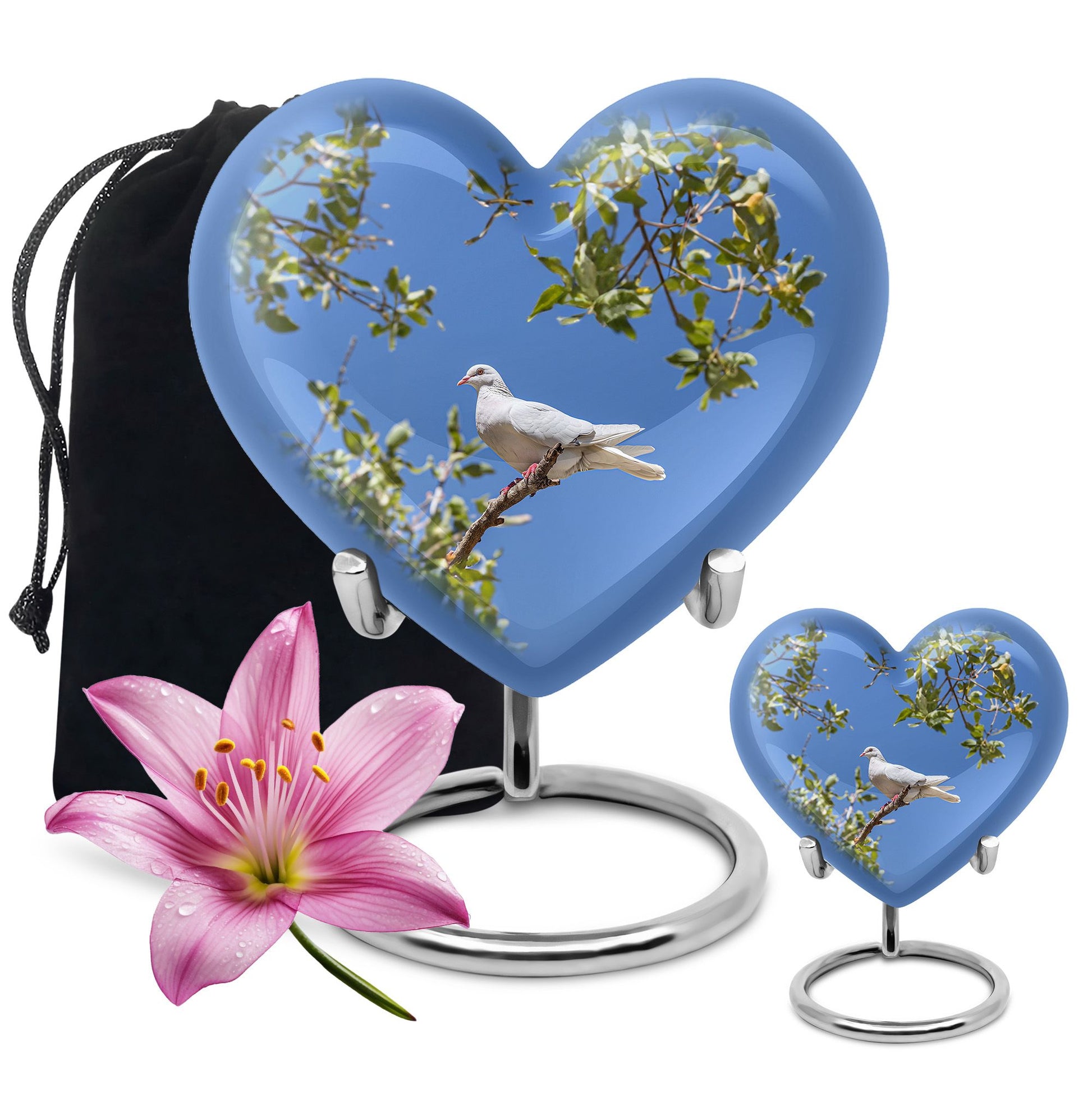 White Dove Ashes keepsake Urn For Mom - Large Memorial Urns For Women