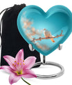 Dove-themed Heart Urn for human ashes