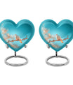 Dove-themed Heart Urn for human ashes