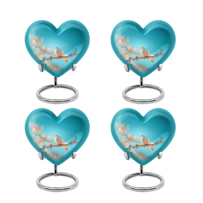 Dove-themed Heart Urn for human ashes