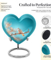 Dove-themed Heart Urn for human ashes