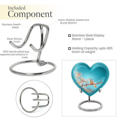 Dove-themed Heart Urn for human ashes