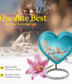 Dove-themed Heart Urn for human ashes