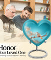 Dove-themed Heart Urn for human ashes