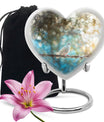 Dove Urn heart design for human ashes.