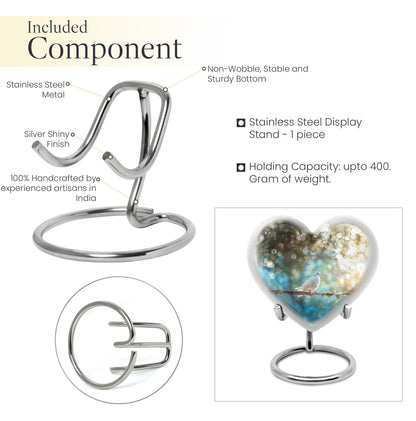 Dove Urn heart design for human ashes.