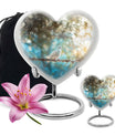 Dove Urn heart design for human ashes.