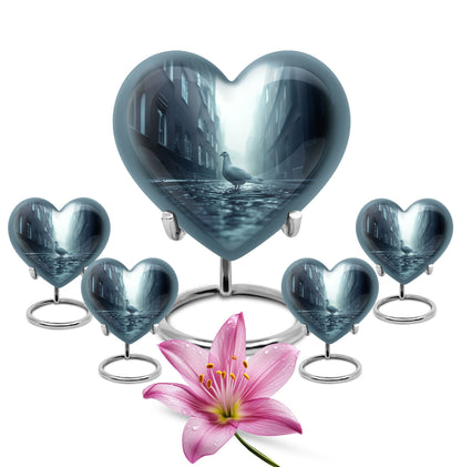 Dove-themed Heart Urn