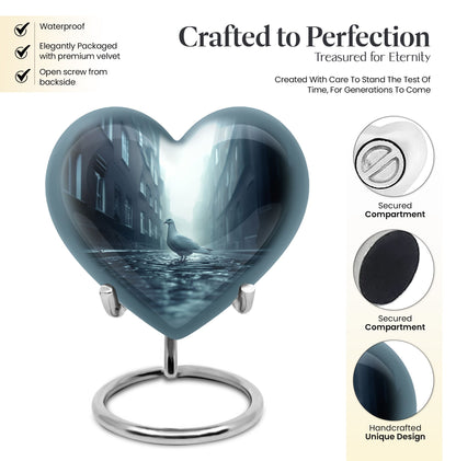 Dove-themed Heart Urn