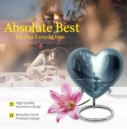 Dove-themed Heart Urn