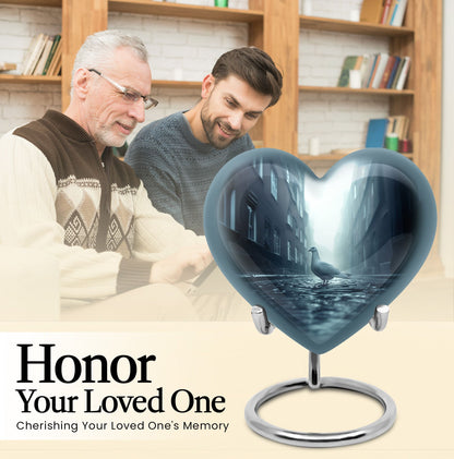 Dove-themed Heart Urn