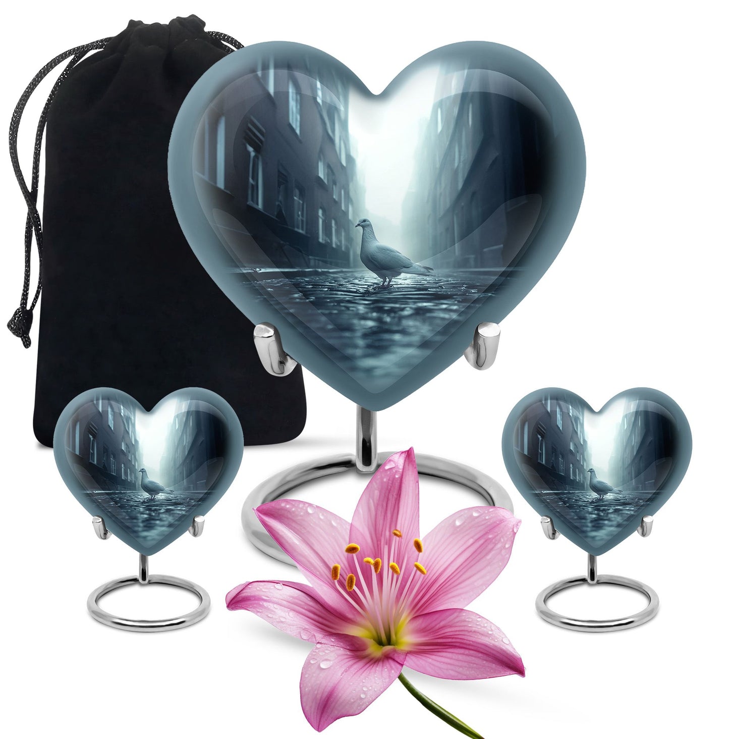 Dove-themed Heart Urn