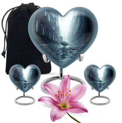 Dove-themed Heart Urn