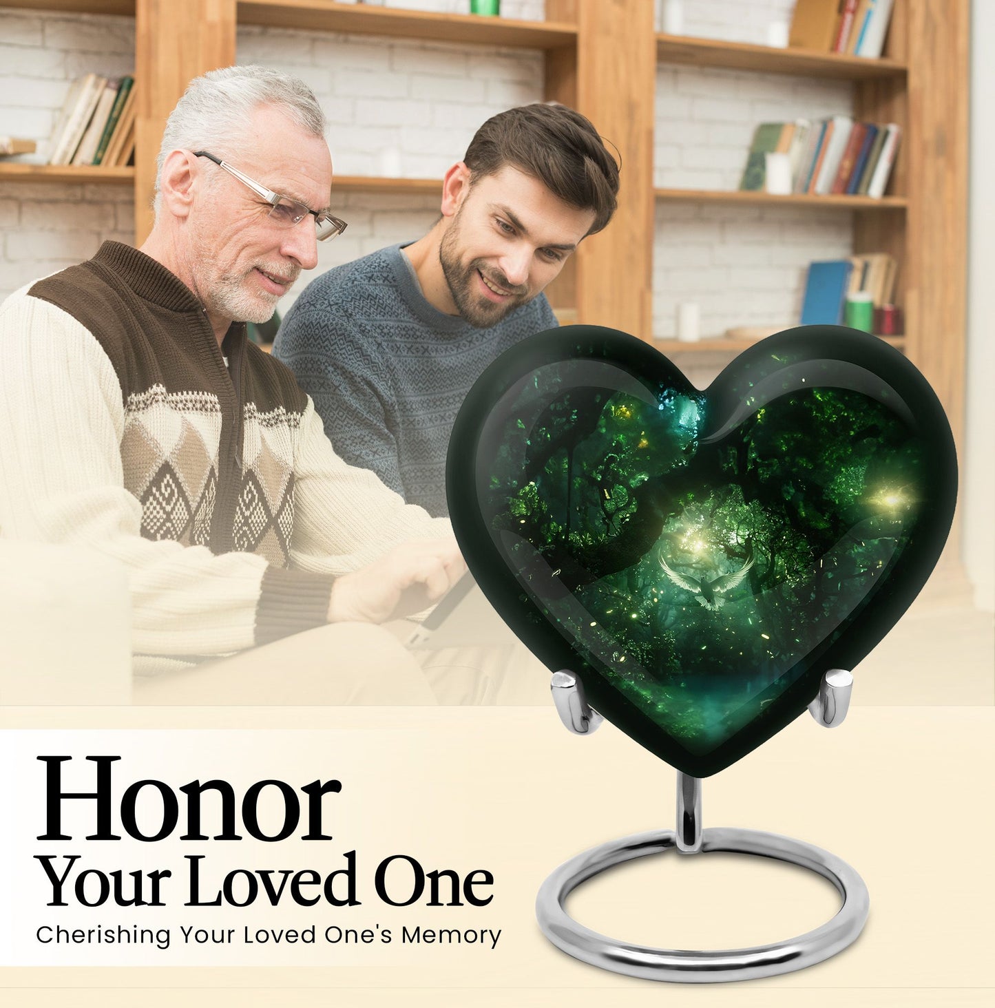 Dove themed Heart Urn for ashes