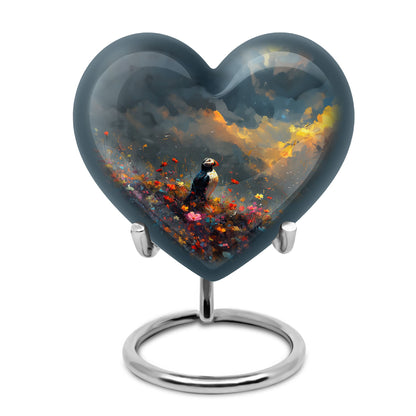Colorful Personalized Bird Keepsake Urn for Mom - 10-inch, 200 cu in - Yatskia