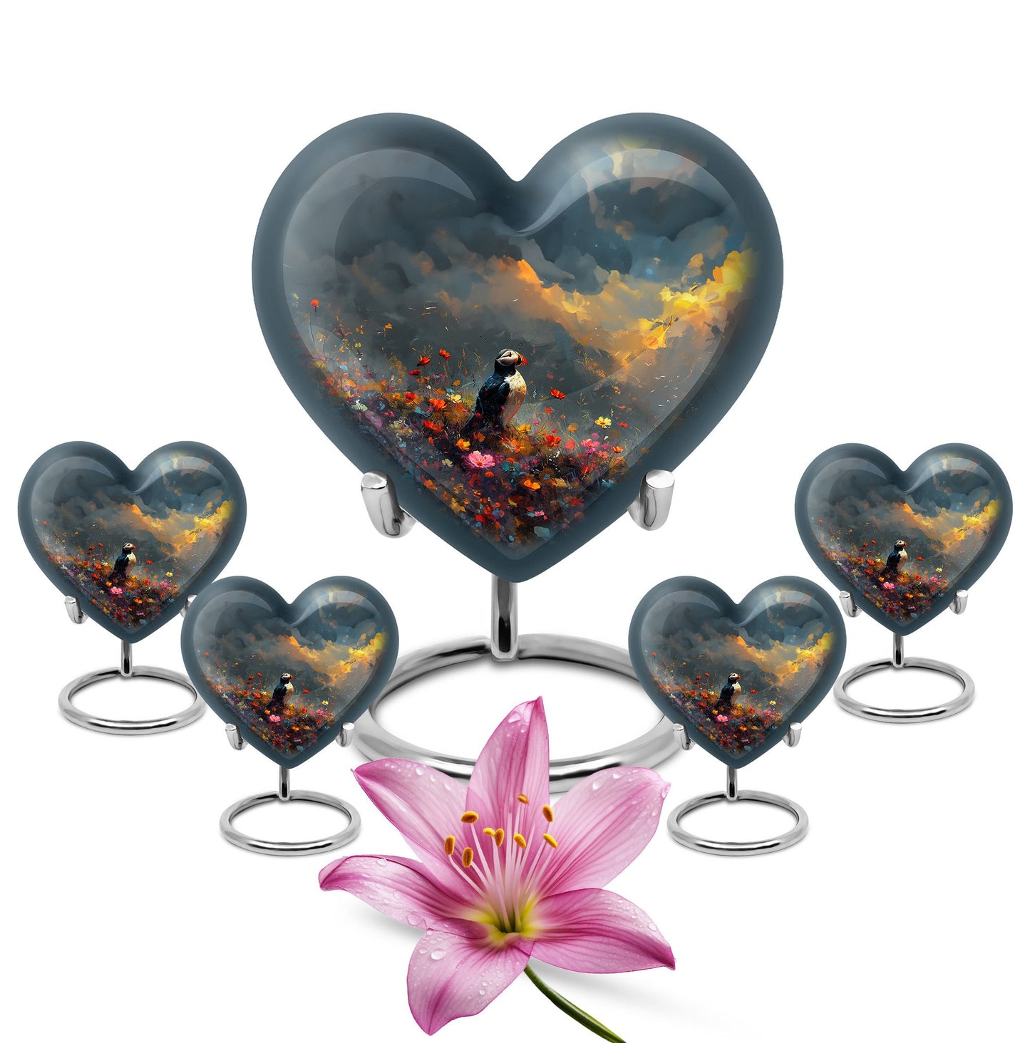 Colorful Personalized Bird Keepsake Urn for Mom - 10-inch, 200 cu in - Yatskia