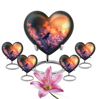 Pink Personalized Bird Cremation Urn for Human Ashes - 10-inch, 200 cu in - Yatskia