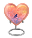 Solitary Bird Memorial Ashes Urn For Women - Pink Cremation Urn For Female