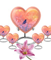 Solitary Bird Memorial Ashes Urn For Women - Pink Cremation Urn For Female