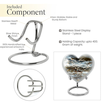 Puffin Bird-themed large heart urn for cremation ashes