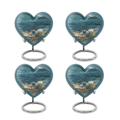 Puffin Bird Heart Urn for adult human ashes.
