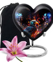 Puffin Bird Heart Urn for cremation ashes