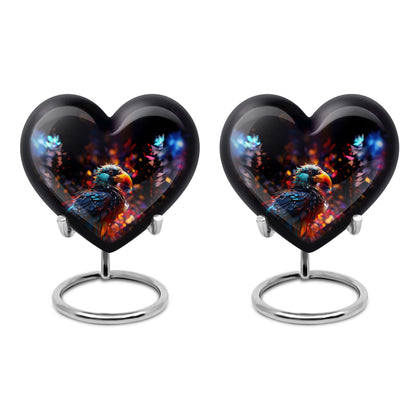 Puffin Bird Heart Urn for cremation ashes