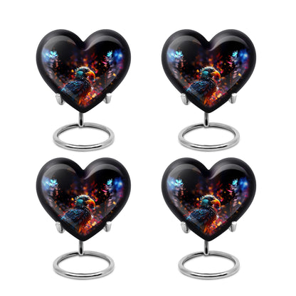 Puffin Bird Heart Urn for cremation ashes