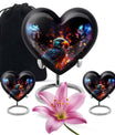 Puffin Bird Heart Urn for cremation ashes
