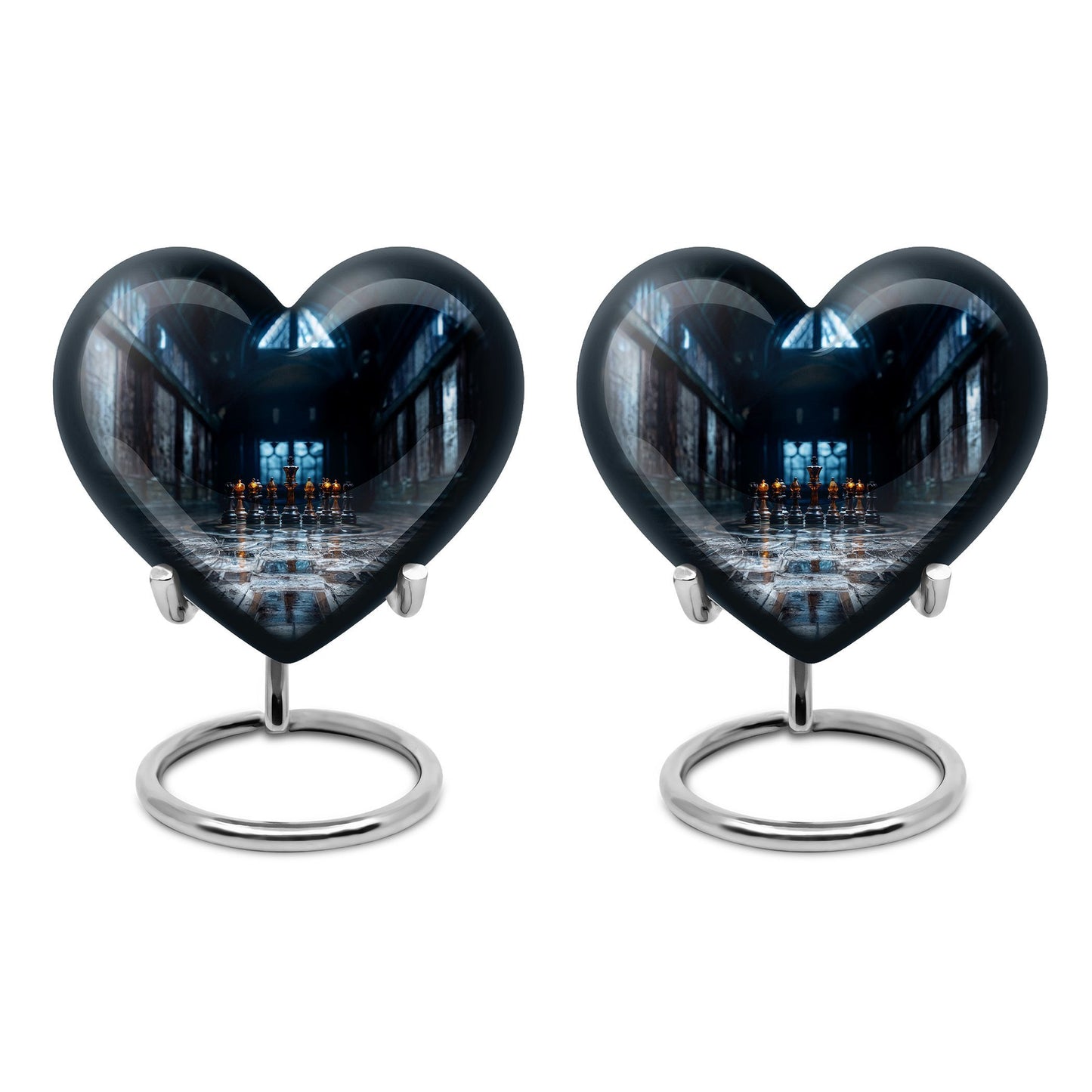 Chess Themed Heart-Shaped urn