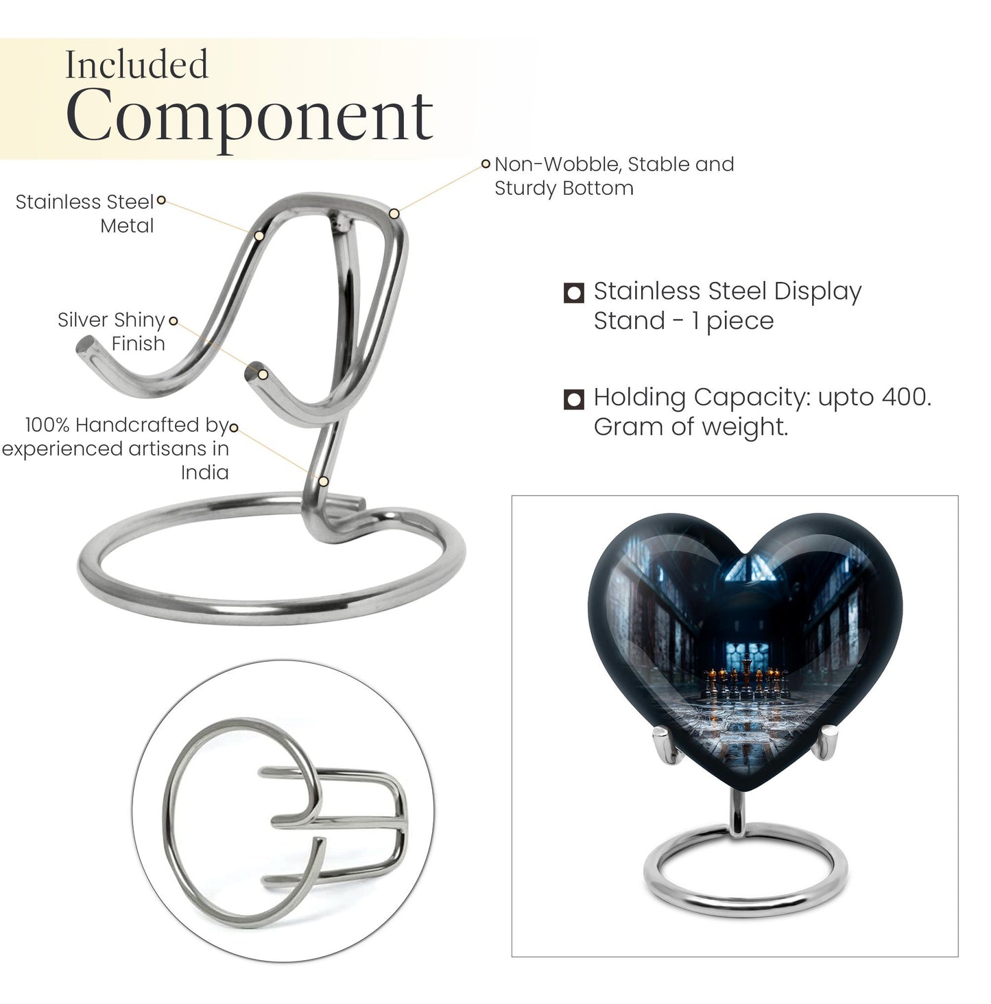 Chess Themed Heart-Shaped urn
