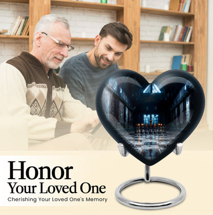 Chess Themed Heart-Shaped urn