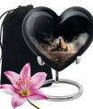 Chess themed heart urn