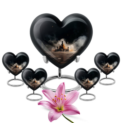Chess themed heart urn