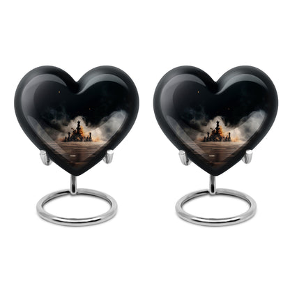 Chess themed heart urn