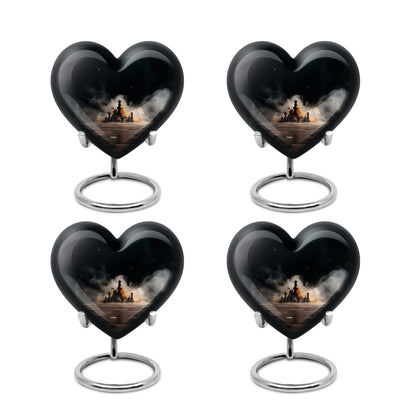 Chess themed heart urn