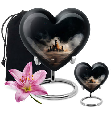 10 inch large Urn with 1 Keepsake 3 Inch Urn