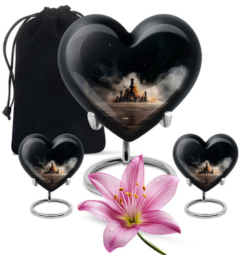 10 inch large Urn with 2 Keepsake 3 Inch Urns