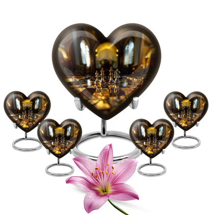Chess heart design burial urn