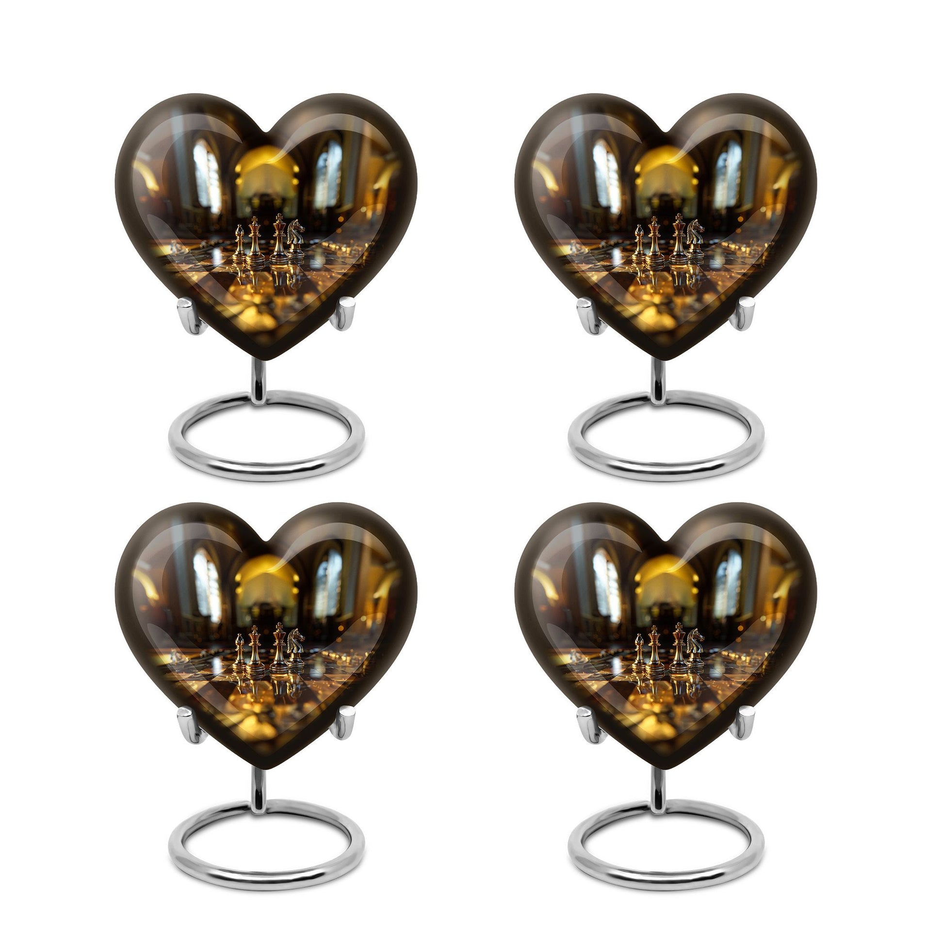 Chess heart design burial urn