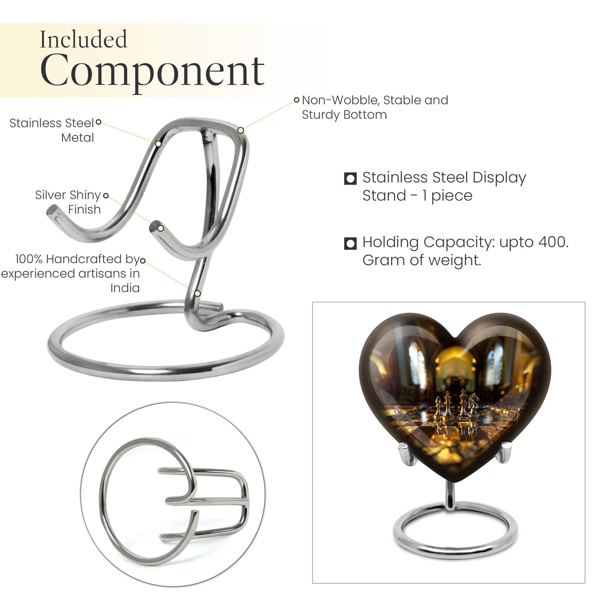 Chess heart design burial urn