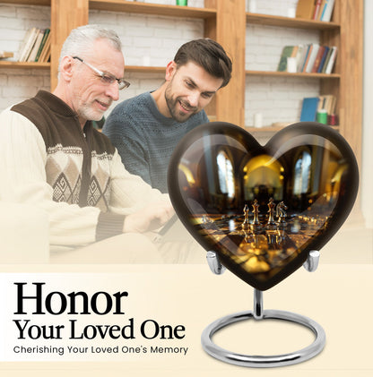 Chess heart design burial urn
