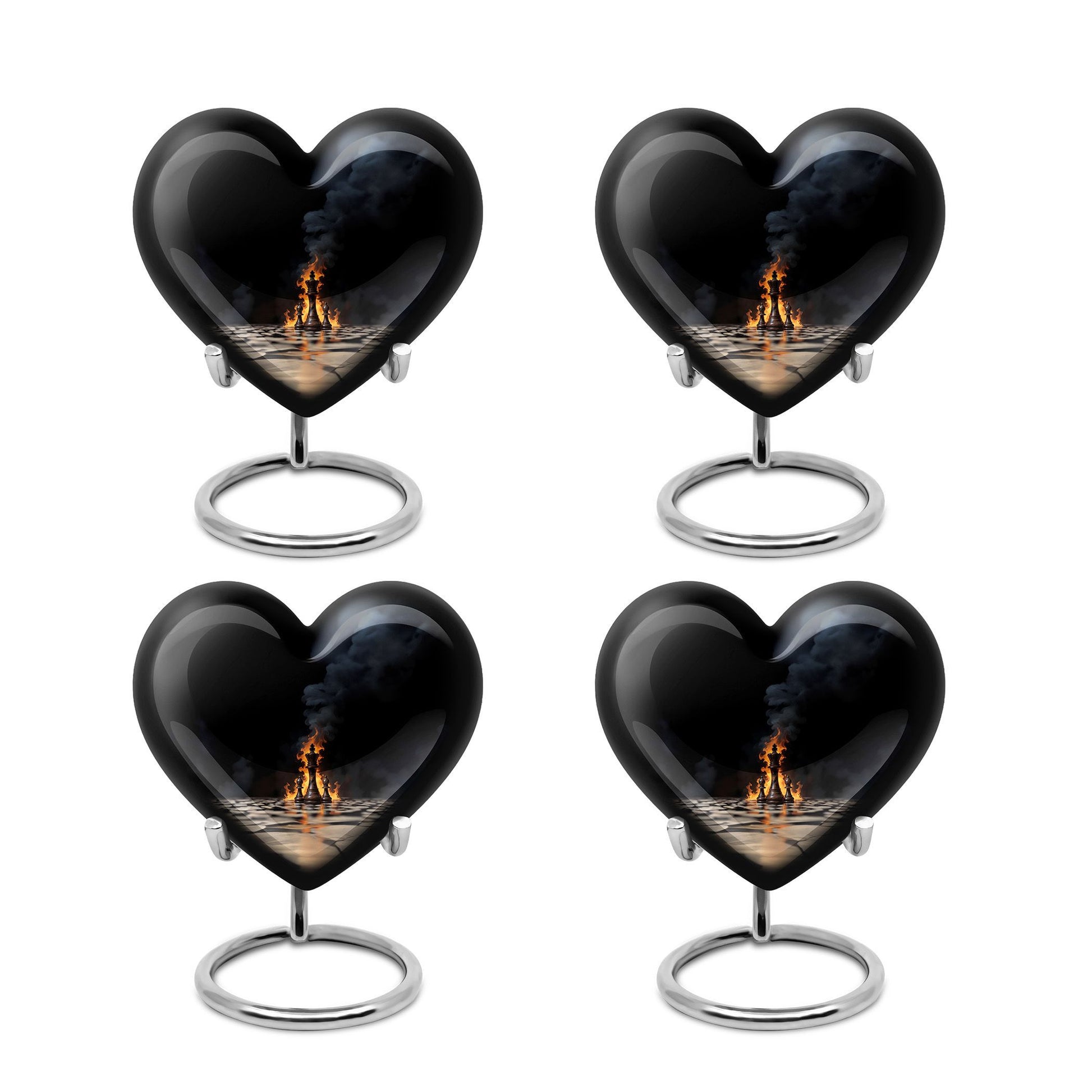 Chess themed Heart Urn for ashes