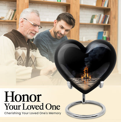 Chess themed Heart Urn for ashes